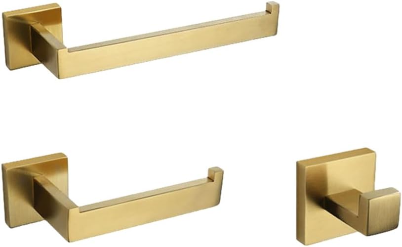 Towel Rails, Brushed Bathroom Accessories Hardware Towel Bar Rail Toilet Paper Towel Rack Hook Soap Dish Toilet Brush/3 Piece Set/Size
