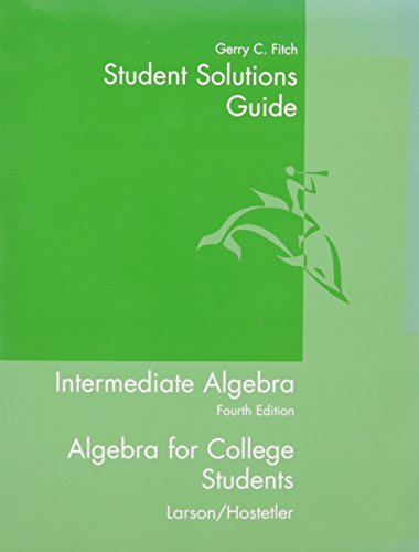Student Solutions Guide for Larson's Intermedia... 061838829X Book Cover