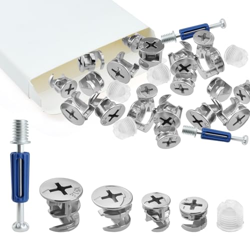 ZIUZI 120 Pcs Cam Locks for Furniture, 3-in-1 Furniture Cam