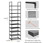 Shoe Rack, Sturdy Metal Shoe Rack Organizer,Narrow Shoe Rack,Shoe Racks for Closets,Shoes Rack,Shoe Stand,Shoe Shelf - Image 3