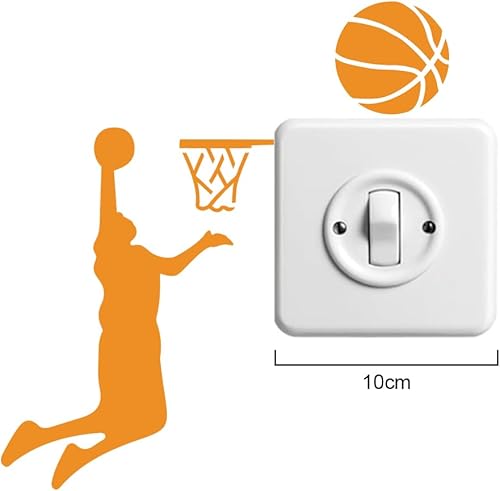 Miniatura 5 de MAYJOYDIY 4 plantillas de jugador de baloncesto, 7.8 x 7.8 pulgadas, tema moderno de baloncesto, perfectas para paredes, tela, muebles