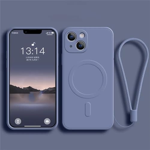 Coque magnétique iPhone 14 Pro Max pour charge sans fil au quotidien, silicone gris