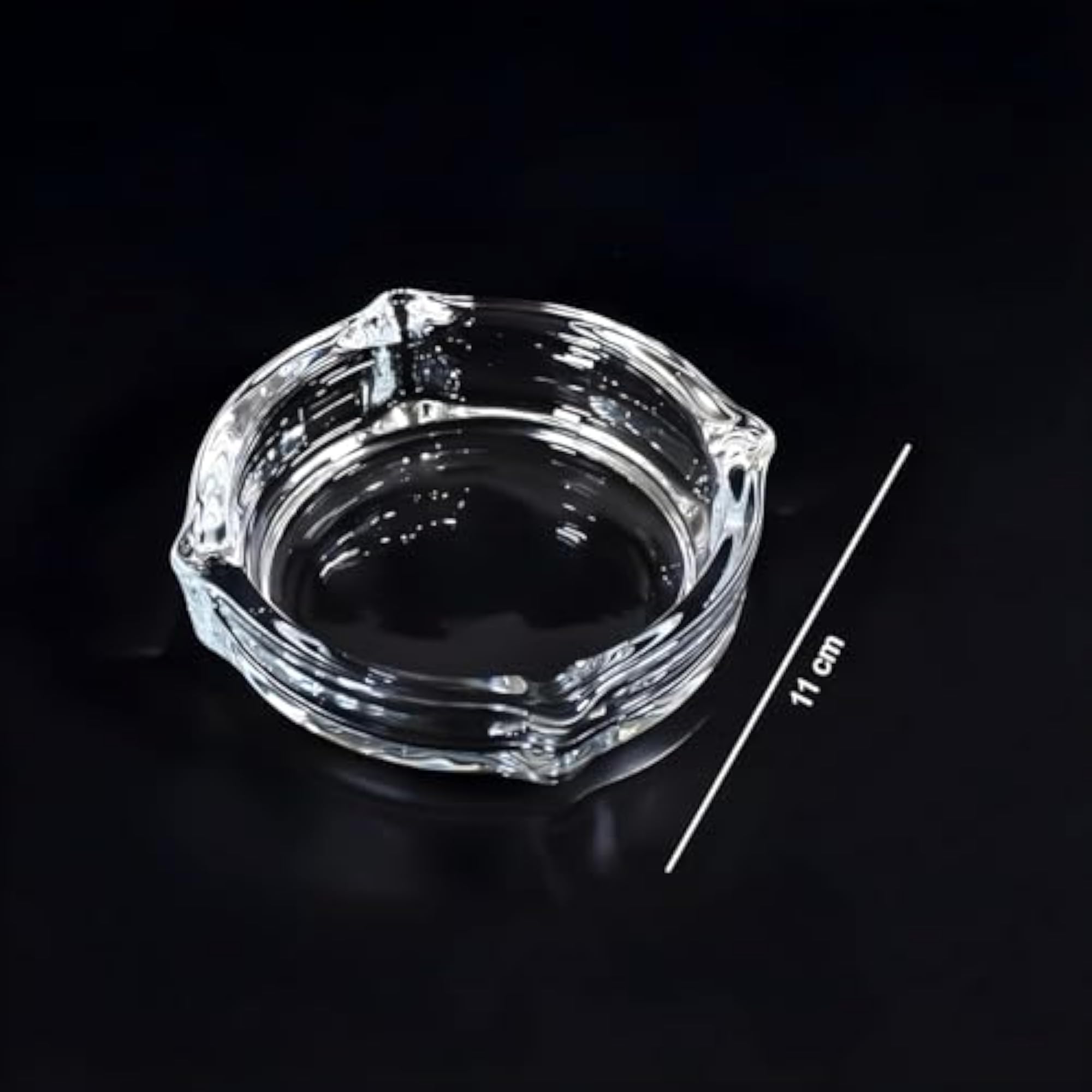 Crystal Glass Round Ashtray for Cigarette & Cigar