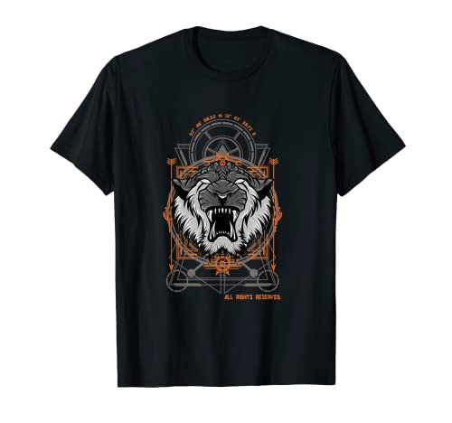Tiger Gesicht Leader Tier Stark Katze Kraft Stärke T-Shirt