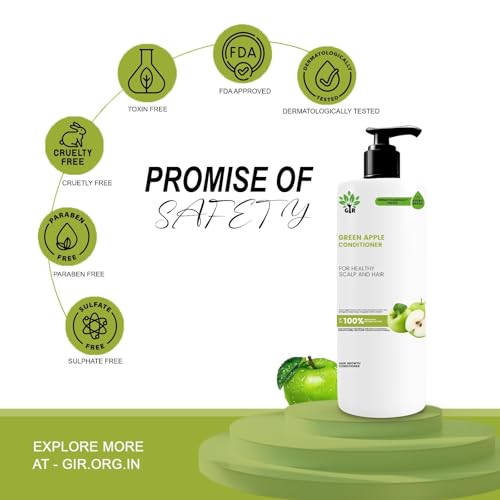 Image of GIR Green Apple Conditioner-Infused with apple Extract - Makes Hair Shiny & glossy finish|100% Botanical Extracts -1500ML