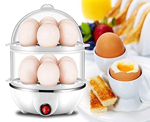 GHE ® Double Layer Egg Boiler Electric Automatic Off 2 Layer 14 Egg Poacher for Steaming, Cooking, Boiling and Frying (Multicolour, 350 Watts) - Image 5