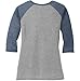 Joe's USA Ladies 3/4 Raglan Baseball T-Shirt-L-Navy Frost/Grey Frost