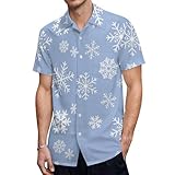 シャツ メンズ 半袖 雪の華 雪の结晶 アロハシャツ ハワイアンシャツ トップス ゴルフシャツ プリント 派手 夏服 涼しい 夏 ファッション 大きいサイズ ゆったり カジュアル吧通気性 個性 柔らかい 海辺 清潔感