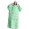 Queenshin Alpaca Oversized Hoodie Wearable Deken Sweatshirt voor Vrouwen, Leuke Sherpa Huggle Pullover Hoodie Deken