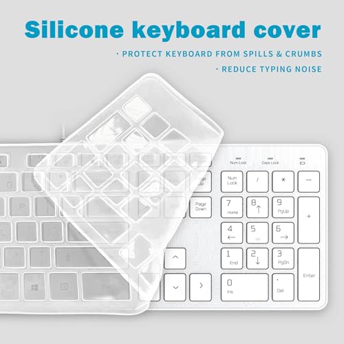 Image of USB Wired Keyboard for window,Comfortable Quiet Chocolate Keys, Durable Ultra-Slim Wired Computer Keyboard(QWERTY) for PC, Windows 11 /10 /8 /7 /XP /Vista KB1430 (Sliver, Wired Keyboard For Windows)