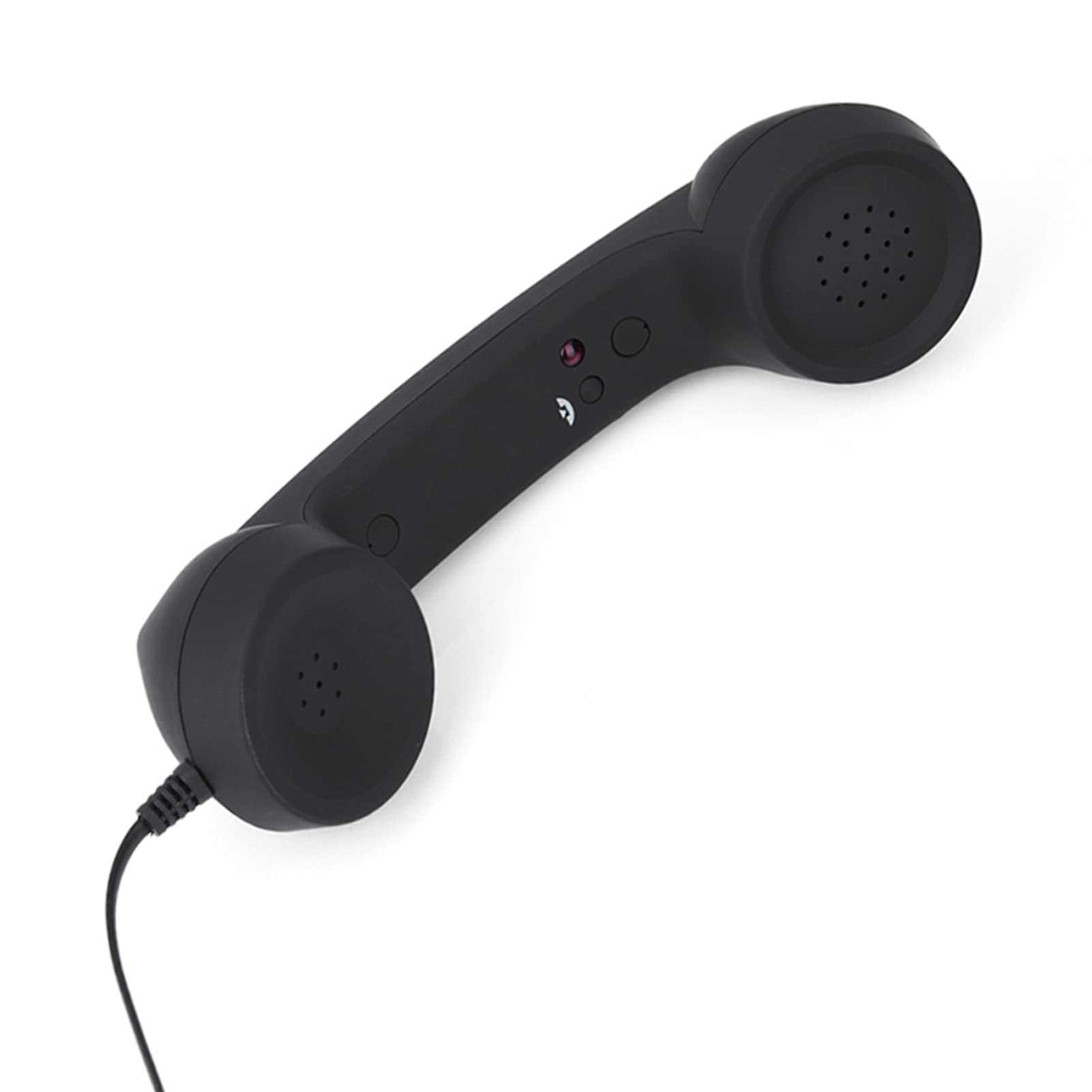 Słuchawki telefoniczne w stylu retro, 3,5 mm, antyradiacyjny, przewodowy odbiornik telefonu komórkowego z mikrofonem do telefonu komórkowego, smartfona (czarne)