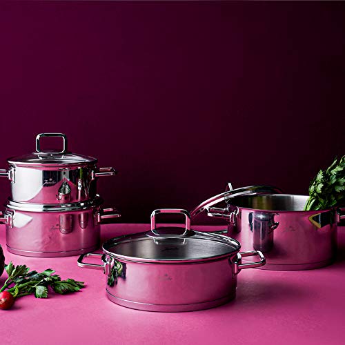 Jumbo Milas - Juego de 8 ollas de cocina de acero inoxidable de 20 cm, cacerola de 22 cm,...