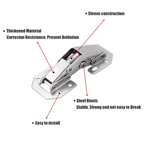 JXPXJMY Heavy Duty Türscharnier mit Schrauben, verdecktes 90 Grad kaltgewalztes Stahltürscharnier für Schranktüren aus Holz Schuhschrank Weinschrank (9, 7.6CM*3.3CM*2.1CM)