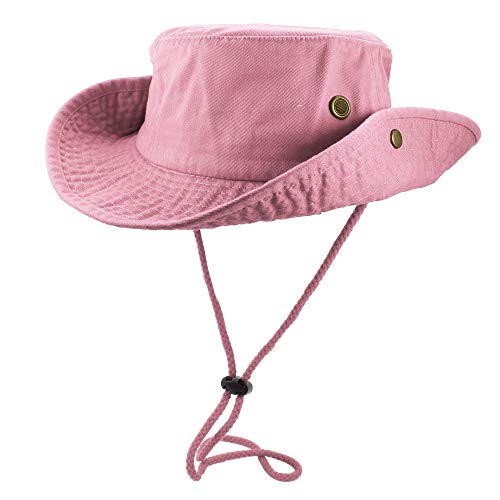 Gelante 100% Cotton Stone-Washed Adjustable Bucket Safari Boonie Sun Hats 1910-Pink-S/M #TOP10