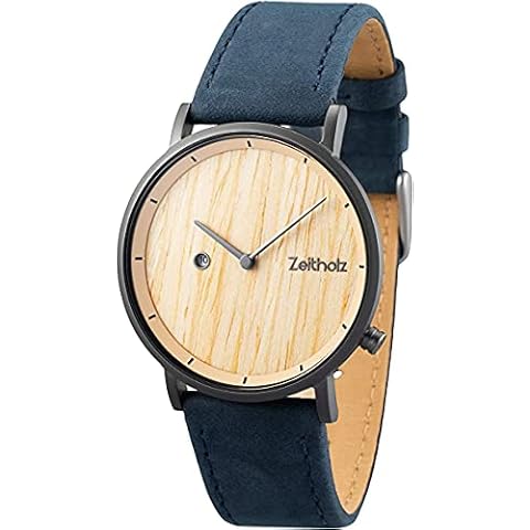 Zeitholz Unisex Wooden Watch - Zweibach Model, Handmade from 100% Natural Oakwood with Quartz Movement - Lightweight Analog Wooden Watch for Men and Women - Adjustable Band Fits Any Wrist Cover