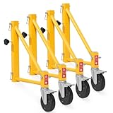 VEVOR 4-Pack Scaffold Outriggers, 1000 lbs Total Load Capacity Baker-Style Scaffolding Accessory with Swivel Casters, Carbon Steel Scaffold Wheel System with Rust Proof Galvanized Surface, Yellow