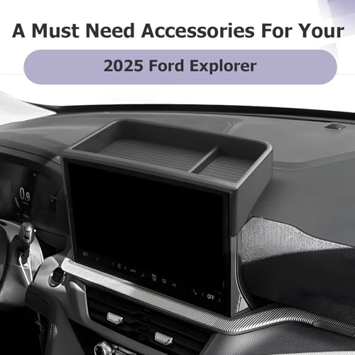 Image of LUWU for 2025 2026 Explorer Dashboard Storage Tray 2025 2026 Explorer Active /ST-Line /Platinum /ST 13.2-inch Behind Screen Organizer Display Box Dash Tray Explorer 2026 (Only for 13.2 inch Screen)