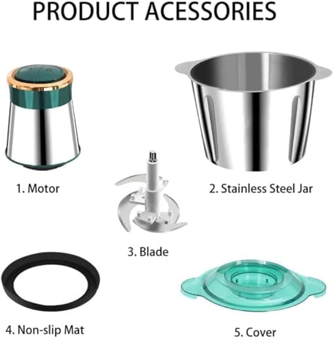 Image of SELLER ZONE Electric Food Processor with 700W Heavy-Duty Motor & 2L Stainless Steel Bowl, 2-Speed Modes for Meat, Vegetables & Onion (Electric Chopper)