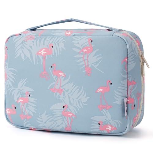 Kulturtasche Damen Gross - Kulturtasche Zum Aufhängen, Kulturbeutel für Damen & Herren Kosmetiktasche - Waschtasche (Flamingo)