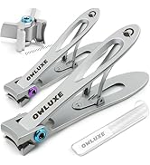 Toe Nail Clippers for Thick Nails - Ultra Sharp Wide Jaw Nail Clippers with Catcher for Fingernai...