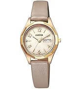 [Citizen] 腕時計 ウィッカ wicca ソーラーテック 防水 人気 革ベルト 白 デイ&デイト KH3-525-90 レディース ベージュ