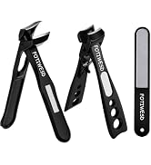 Nail Clippers for Seniors, Wide Jaw Fingernail Clippers and Angled Head Toenail Clippers for Thic...