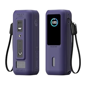 BRIMFORD Silikon-Schutzhülle für Anker 165W (25000mAh) Laptop-Powerbank, mit TF/SIM-Kartensteckplatz und hautfreundlicher Trageschlaufe (Lila)