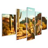 islandburner Prime Bild auf Leinwand Extreme Nahaufnahme von vielfältigen Kakteen in glühender Wüstenhitze Küche Pflanzenhandel Bilder Wandbilder Poster