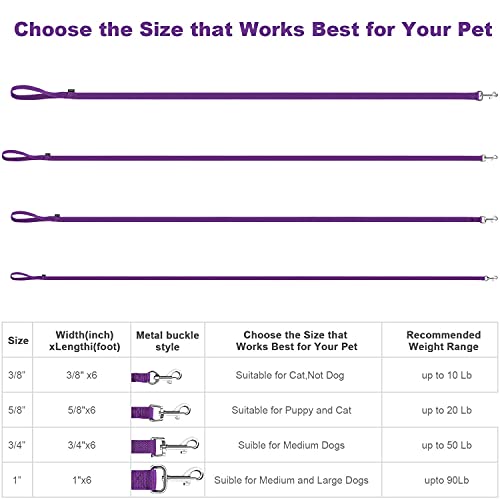 Amagood 6 Ft Cat Leash, Strong And Durable Traditional Style Leash With Easy To Use Collar Hook,Cat Lead Great For Cats (3/8 In X 6 Ft(Pack Of 1), Purple) #TOP4