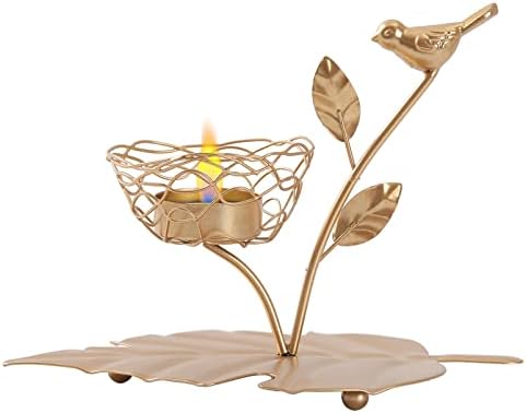 Jiomhorr <2022 New> Votive Tealight Candle Holders, Vintage Candle Stand for Home Decor Centerpiece, Golden Bird Shaped Iron Candle Holder, Tabletop Decorative TeaLight Candle Stands
