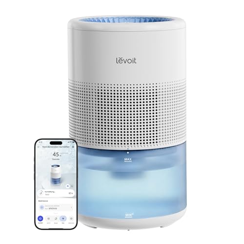 Image of Levoit Evaporative Humidifiers for Bedroom Baby, 4.5L for Large Room Up to 600ft², 19dB, No White Dust, Long-Lasting Reusable Filter, Auto Mode, Self-Clean & Dishwasher Safe, Superior Studio Smart