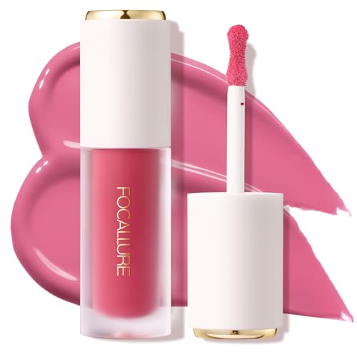 FOCALLURE Silky Cream Liquid Blush,Leaving a Matte Dewy Makeup Look,Easy