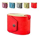 Fokayo Die Geldpapier -Wrap -Brieftasche, schneller Geldzugangshalter für Bargeld, Leder -Geldbrieftaschenorganisator, handliche Geldbörse mit magnetischem Verschluss (Red)