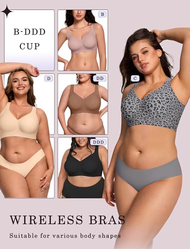 Image of OEAK Womens Wireless Jelly Bras Plus Size Support Push Up Comfortable Bra