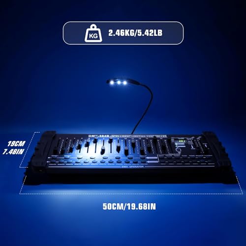 UKing DMX Controller, 384 Kanäle DMX512 Steuerpult, Lichtsteuerung, Drahtlos DMX Konsole,DJ Betreiber Equippment für Bühnen Lampe,Moving Head, Led par strahler, Party, DJ Disco, Club