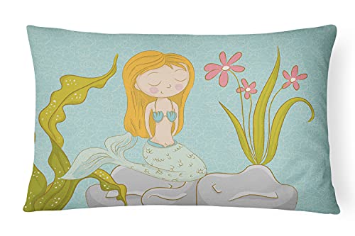 Caroline tesoros del bb8539pw1216 sirena bajo el agua escena lienzo Tejido decorativo almohada, multicolor