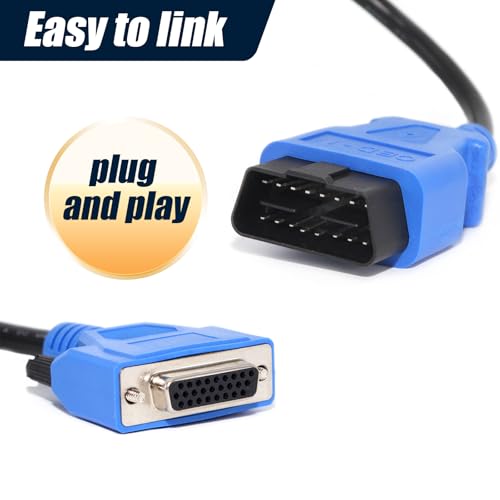 WFhuaye 493113 16-Pin OBD2 Cable Adapter Replacement for Nexiq USB Link 2 & 3, Fit for J1962 Vehicles Ford GM Dodge Volvo Mack Isuzu Hino, 1 Meter, Black by WFhuaye - Image 6
