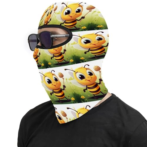 Máscara de esquí para hombres y mujeres con estampado de abeja, balaclava térmica para cara, máscara facial para invierno, equipo de motocicleta, para deportes al aire libre miniatura 4