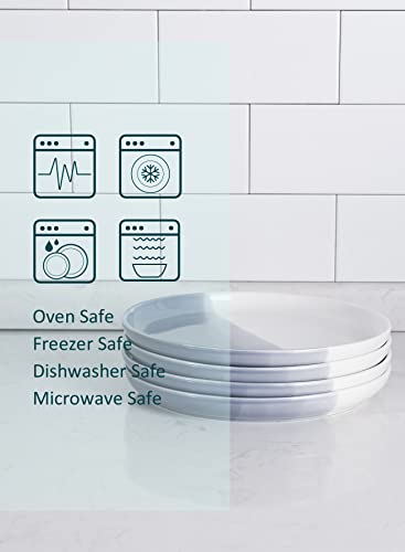 Teocera Dessert Plates Set Of 4 | 7.2 Inch Round Dessert Salad Plates - Small Appetizer Plates - Dishwasher, Microwave, And Oven Safe, Blue-Gray #TOP6