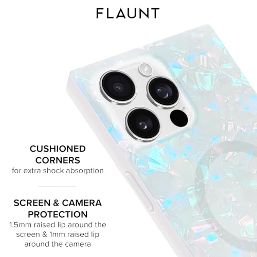 Flaunt Official Square Protective Case - Compatible with iPhone 16 Pro Max - Compatible with MagSafe & Wireless Charging - Drop-Tested & Shockproof - (Opal Shell) by FLAUNT - Image 7