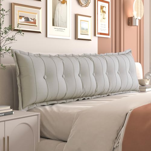 Daneey Large Headboard Pillow King Soft Daybed Pillows Bolster for Bed Back Pillow for Sitting in Bed Long Pillow for Bed Reading Pillow Adult Couch Sofa Backrest, Removable Cover