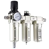 VEVOR Air Compressor Filter Regulator, 1/2' NPT 3-Stage 5μm & 0.3μm & 0.1μm Air Drying System with Micron...