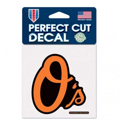 MLB Baltimore Orioles 49382011 Perfect Cut Color Decal, 4" x 4", Black