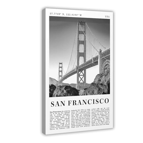Impression sur toile San Francisco 30x45 cm pour habiller vos murs avec élégance