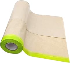 Paint Masking Paper with Tape for Car and Furniture,Auto Body Masking Paper,Car Protection Covering Paper,Paint Masking Tape and Drape for Painting