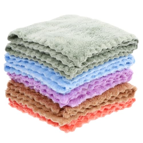 BESPORTBLE 10Pcs Fleece Bath Towels for Newborns and Reusable Wipes and Washcloths Gentle Delicate Skin Multi Use Face and Bath Towels