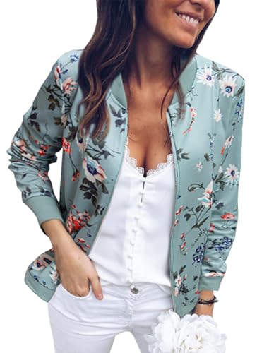 ECOWISH Damen Casual Jacke Blumenmuster...