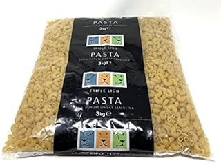 Triple Lion Professional Chef's Macaroni Elbows 100% Durum Wheat Semolina Pasta 3kg