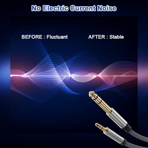 Image of Verilux 3.5mm to 6.35mm Aux Cable for Speakers(9.8FT), 6.35mm 1 /4 inch Male to 3.5mm 1 /8 inch Male Aux Cable, TRS Bidirectional Stereo Audio Jack for Guitar, iPod, Laptop, Home Theater Devices, Speaker