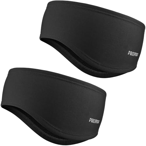 PROPOG Fascia Capelli Donna Uomo Invernale, 2 Pezzi Elastico Paraorecchie Donna Antivento Fasce per Capelli Traspiranti Copri Orecchie Headband Per Jogging Corsa Escursionismo Ciclismo